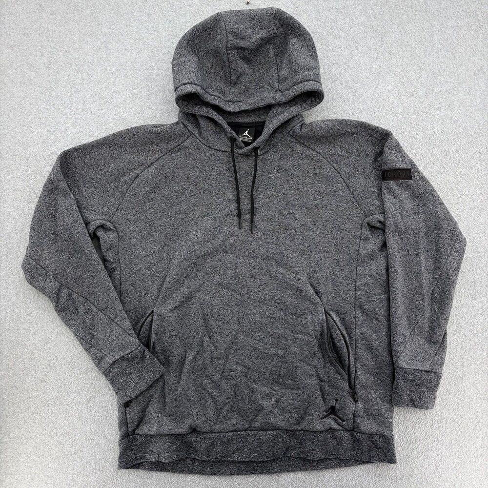Nike Air Jordan Hoodie XL Gray Heather Jumpman Pullover Fleece Sweatshirt